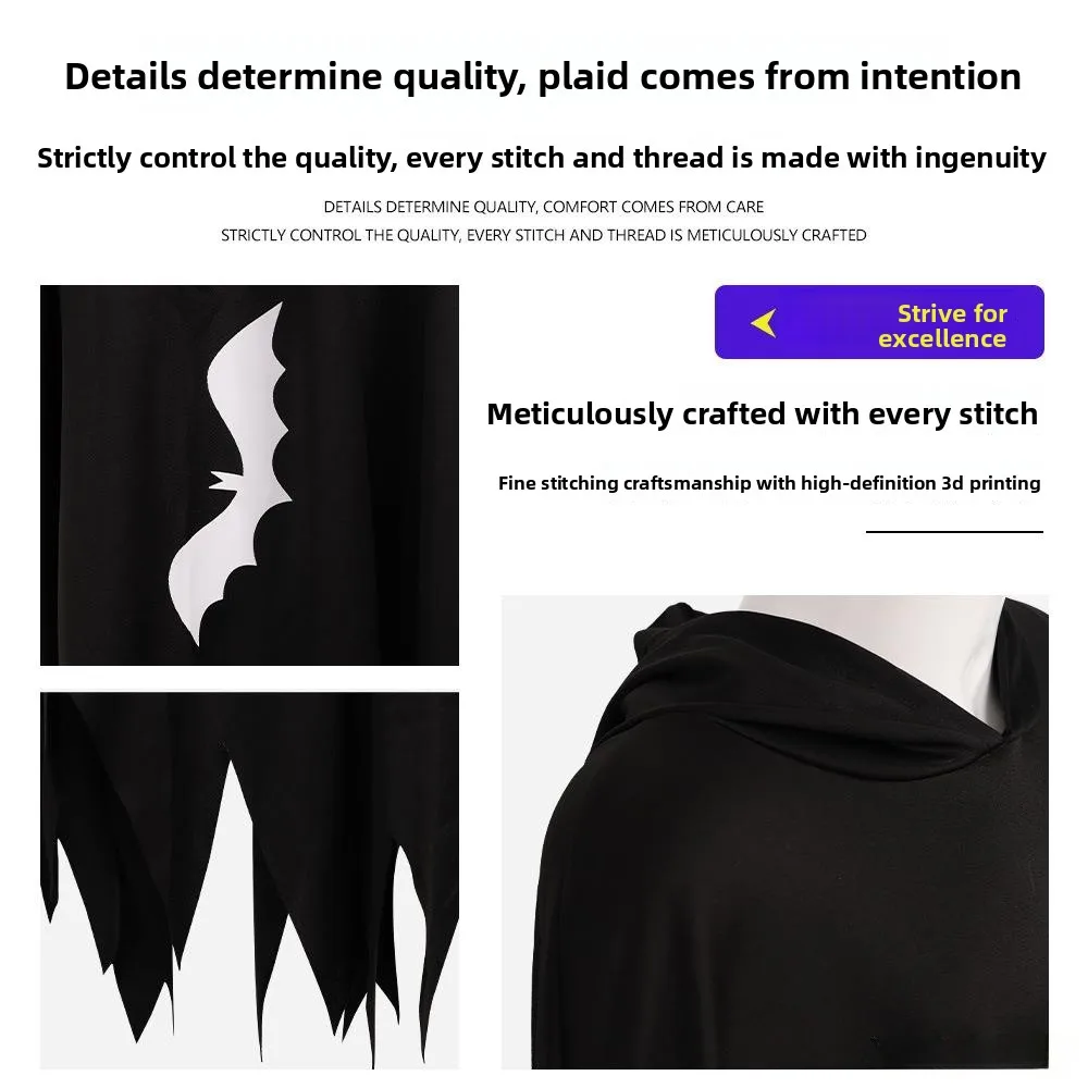 loween Children's Glowing Ghost Face Robe Costume Stage Performance Dance Suit One-Piece Suit Night Light Outfit