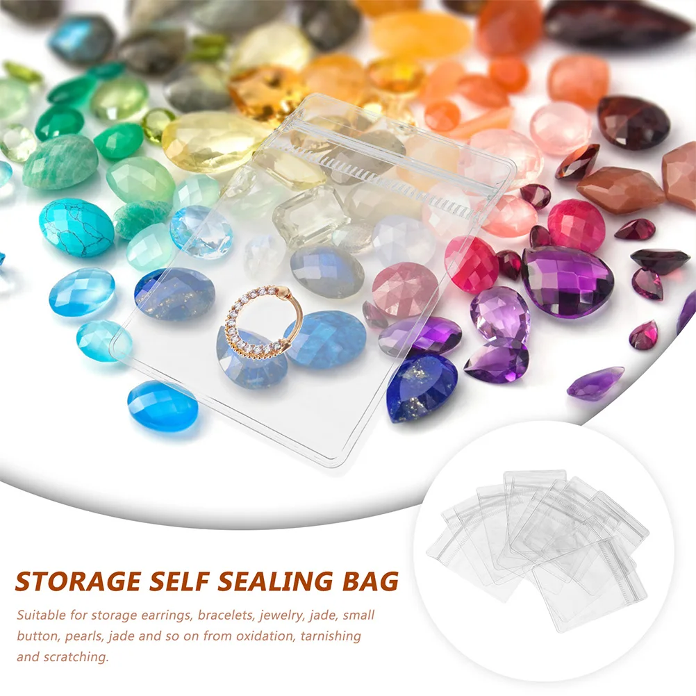 

100Pcs PVC Jewelry Packing Pouches Self Seal Anti-Tarnish Storage Bags for Jewelry Essentials