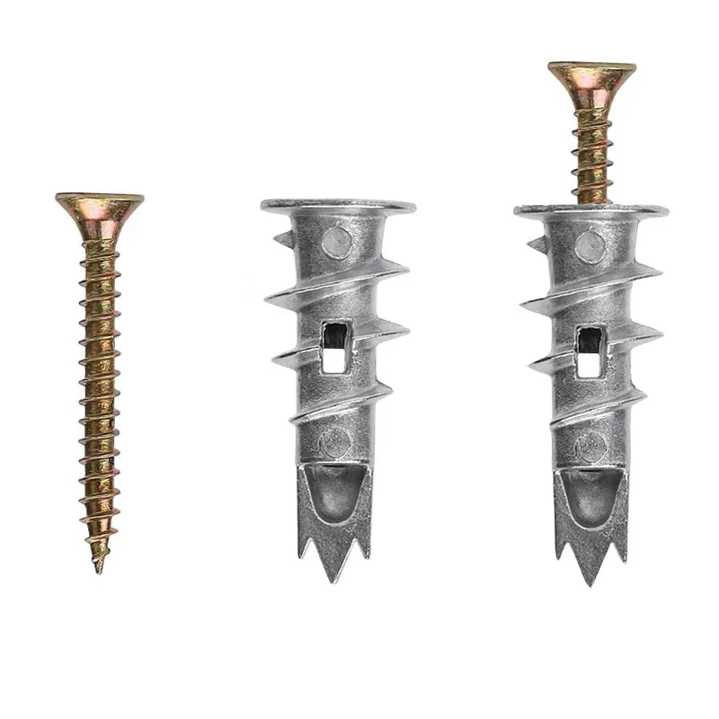 Zinc Alloy Self-Drilling Drywall Anchors With Screws Metal Wall Anchors Expansion Screws Drywall Bolt Wall Plug for Gypsum Board