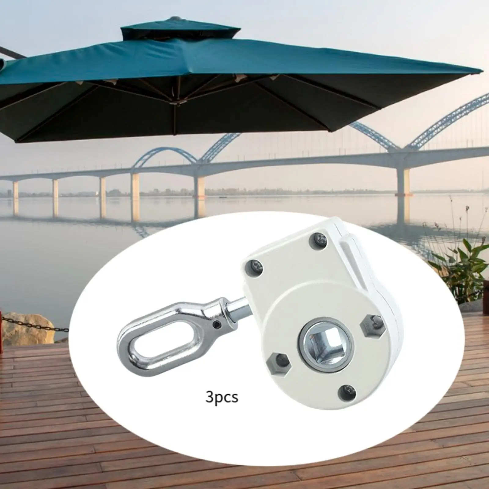 3 Pieces Manual Crank Gear Aluminium Alloy Drive Gear Awning Gearbox for Rain Canopy Manual Gazebo Rain Shelter Outdoor Backyard