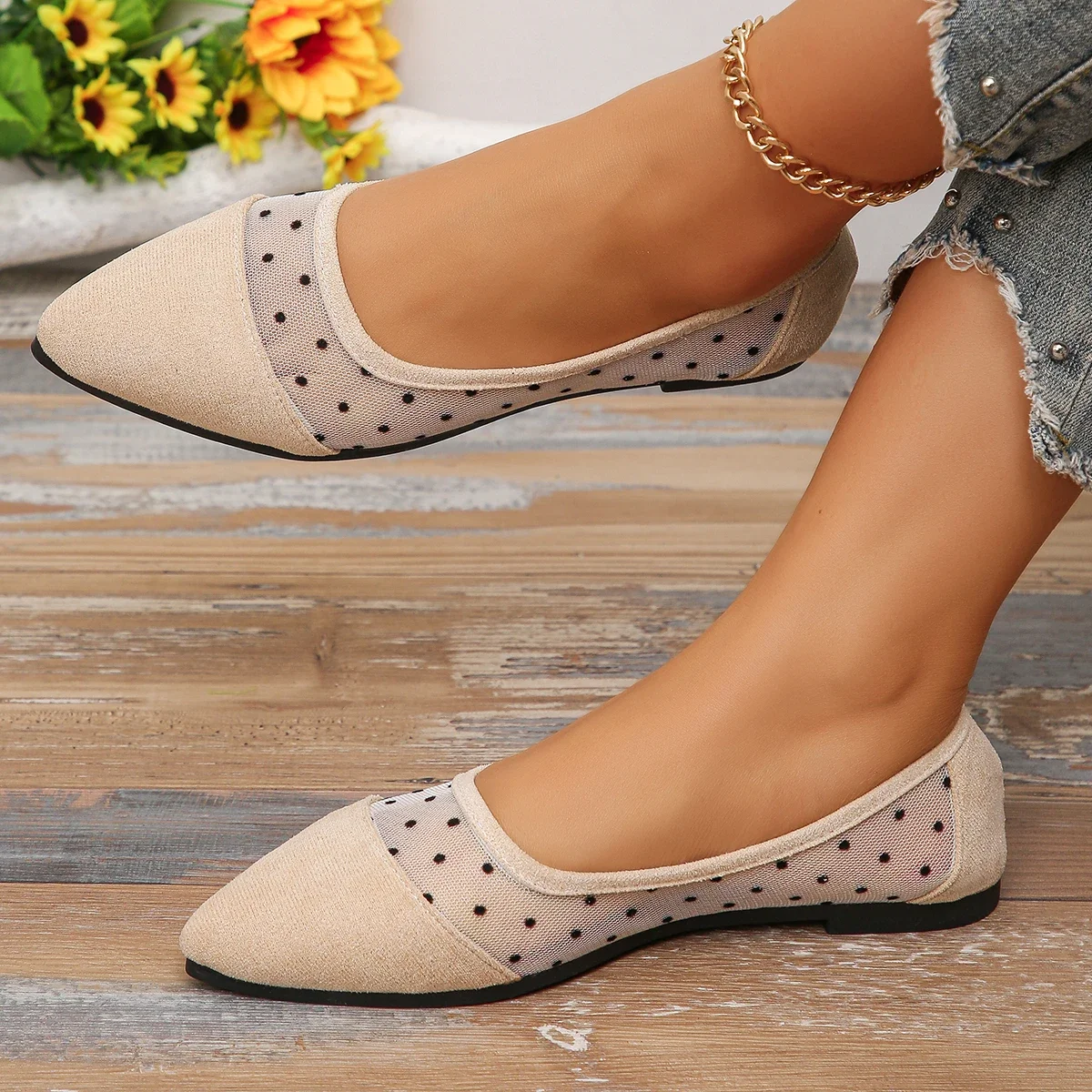 Mocassins leves respiráveis para mulheres, sapatos de primavera e outono, apartamentos rasos, moda ao ar livre, designer