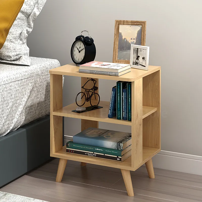 

Modern Dormitory Homestay Nightstands Creative Designer Apartment Storage Cabinets Solid Wood Bedroom Furniture Bedside Tables H