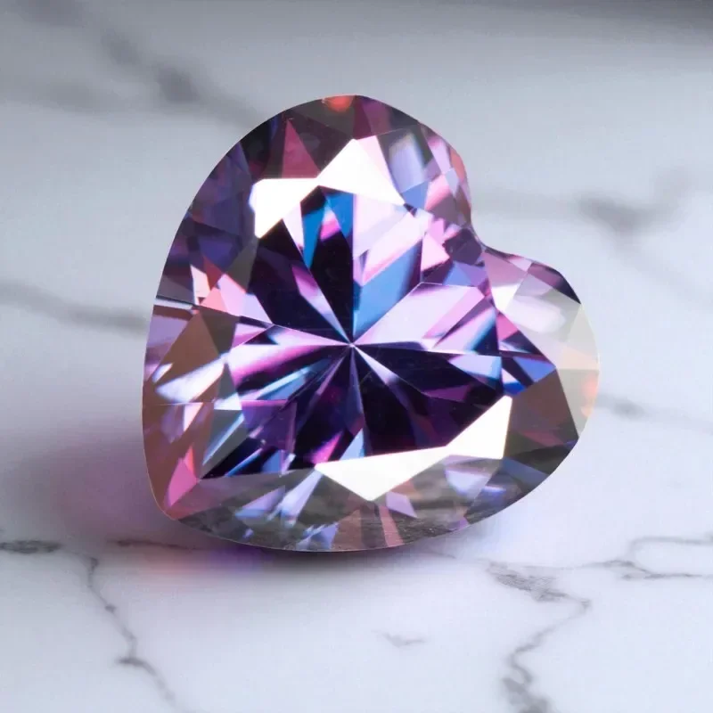 

Moissanite Stone Imperial Purple Color Heart Shape VVS1 with GRA Certificate Pass Diamond Tester Charms for jewel making
