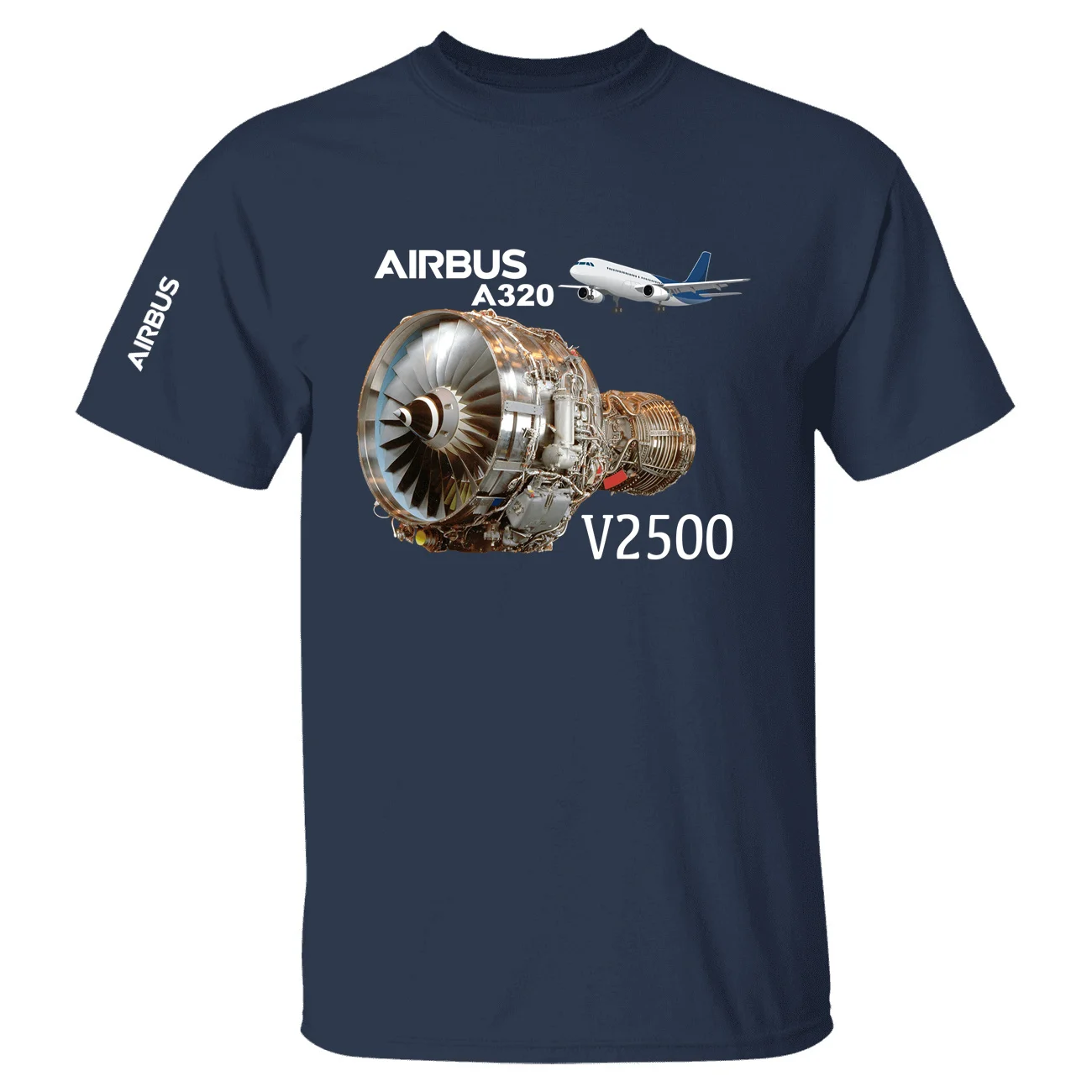 Airbus A320 & V2500 Engine Aviation Flight Pilots Short Sleeve T-shirts Cotton Graphic T Shirts for Men Women