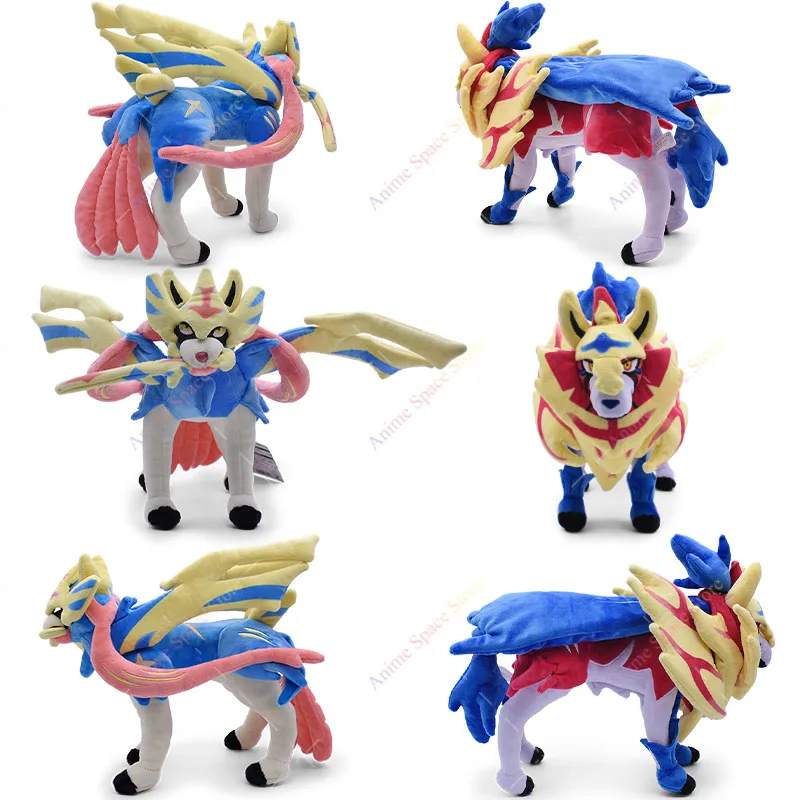 29cm Pokemon Plush Zacian Zamazenta Scarlet and Violet Stuffed Legend Collectible Animal Dolls Toys Decoration Birthday Gifts