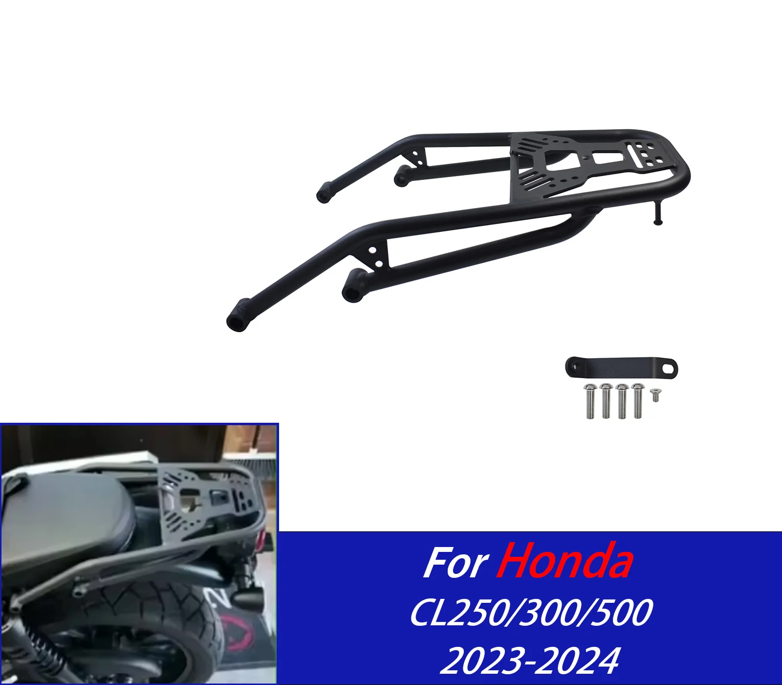 

For Honda CL 250 300 500 SCL 2023 2024 CL500 SCL500 Luggage Rack Rear Carrier Tail Storage Support Shelf Motorcycle Accessories