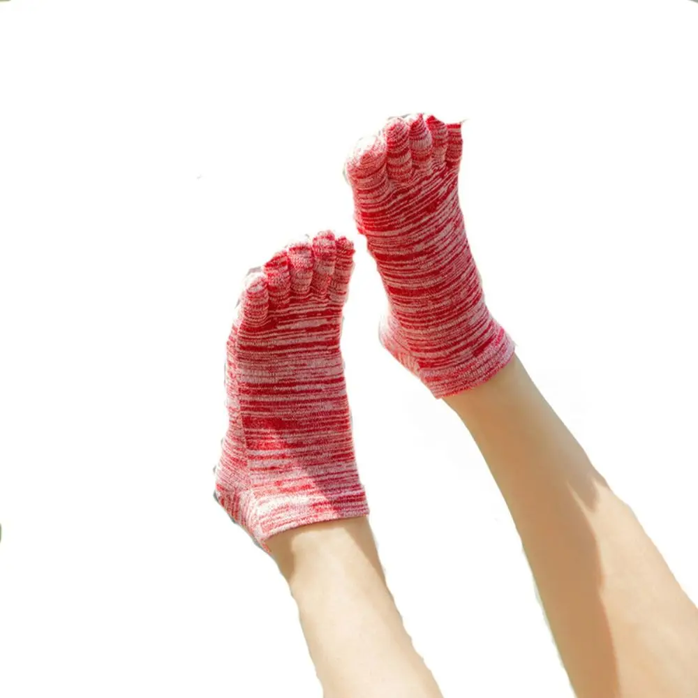 1 Pair of EU36-40 Five Finger Socks Mesh Anti Friction No Show Ankle Socks Cotton Breathable Women's Short Socks Walk