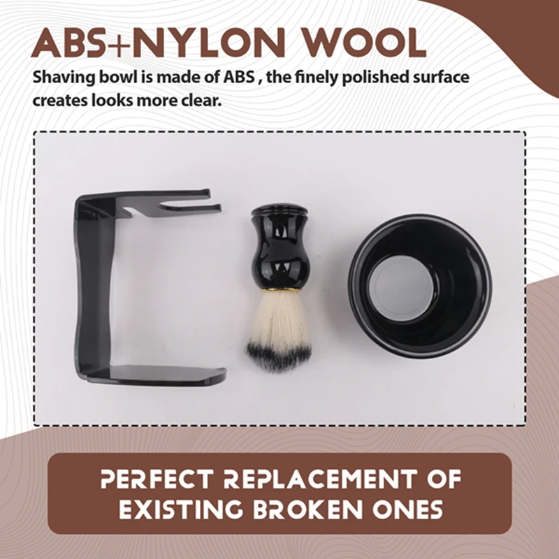 

Men's Shaving Bowl Brush Set Barber Shop Shaving Tools Washing Face Shaving Bowl Brush Durable Easy To Use