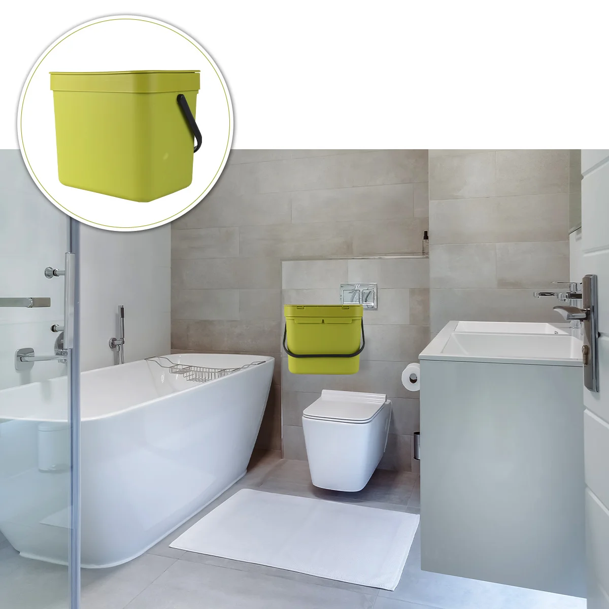 

Hanging Garbage Bin Wall Mount Trash Can For Home Bathroom Office Portable Plastic Waste Container Green