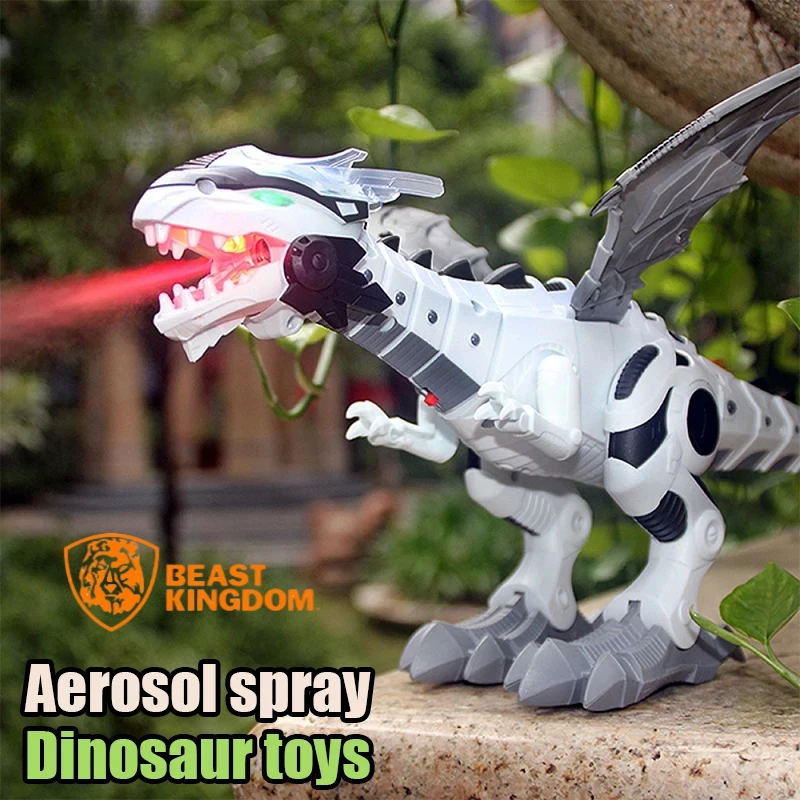 

Большой спрей-механический динозавр «Королевство зверей» с крыльями, мультяшная электронная модель прогулочного животного, динозавр juguete, детские игрушки