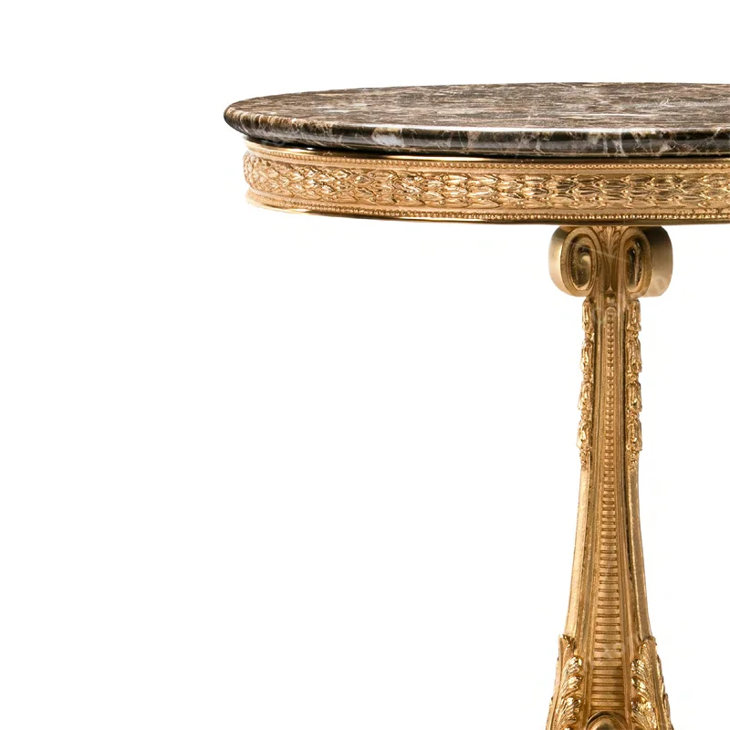 Wholesale Handmade Carved Solid Wood Side Table for Classic Living Room Customized High-End Side Table