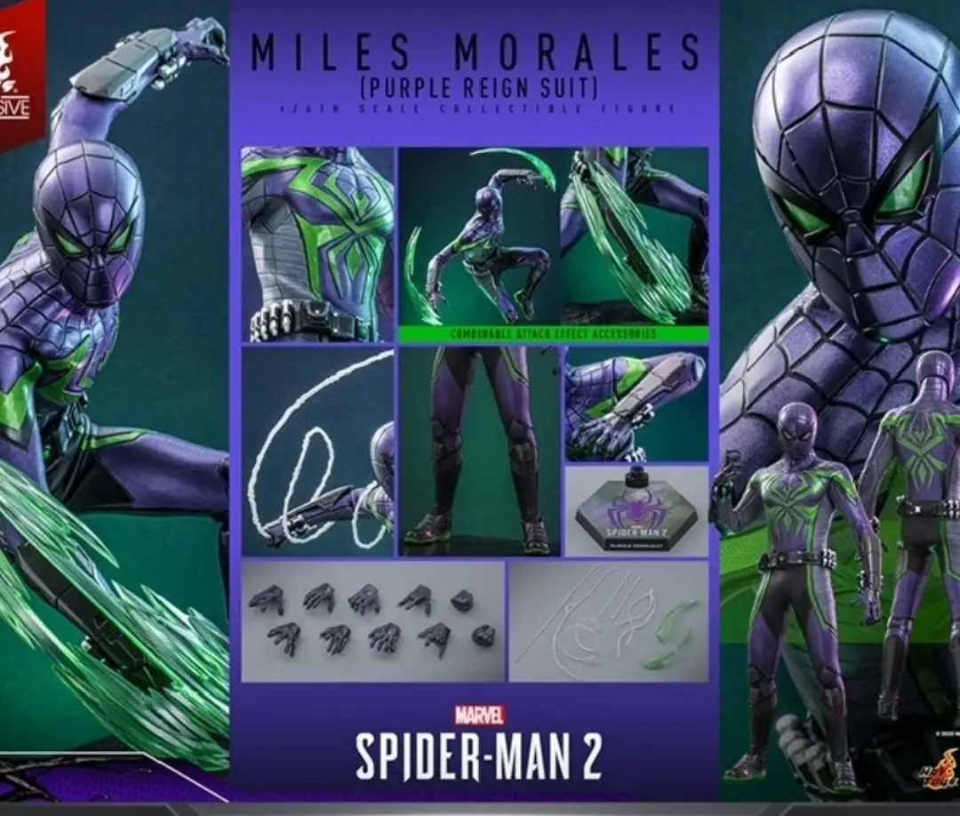 

100% Original in Stock Hot Toys Miles Spider-Man VGM68 Purple Shadow Dynasty HT Figure Model Collectible Gift