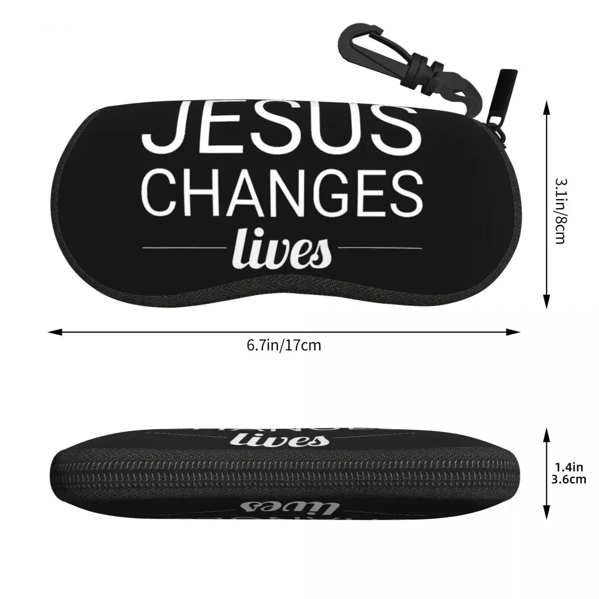 Custom Christian Cross Eyeglass Glasses Case Women Men Soft Changes My Life Sunglasses Protective Bag