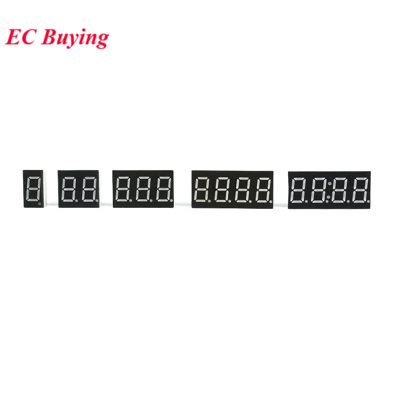 10Pcs/1pc 0.36 inch LED Display 7 Segment 1 Bit/2 Bit/3 Bit/4 Bit Clock Digit Digital Tube Red Common Cathode/Anode 0.36