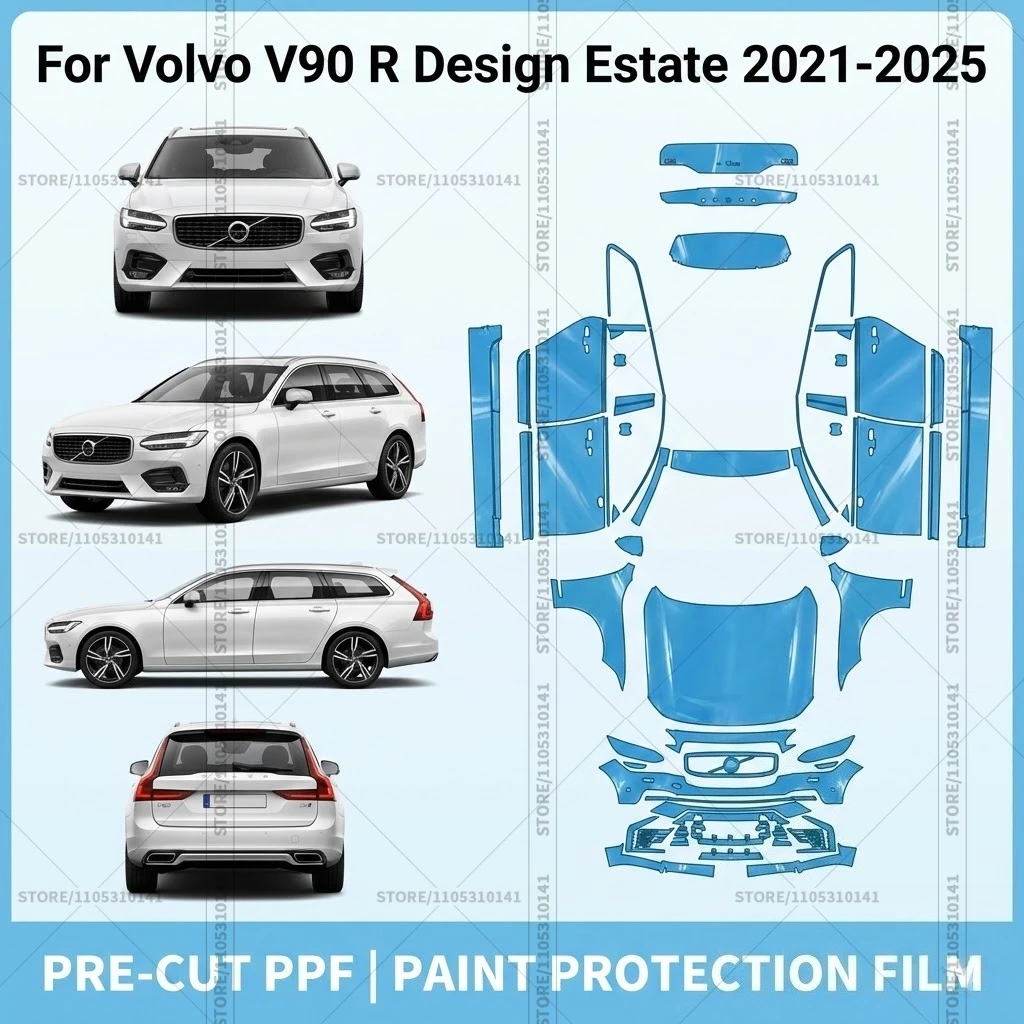 

Pre-Cut Paint Protection Film PPF Transparent Car Film Professional Automotive PPF For Volvo V90 R Design Estate 2021-2025