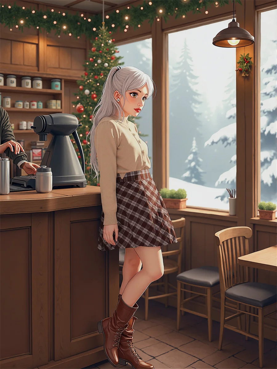 Plaid Empire Preppy Style Skirts For Woman Office Women Clothes Winter Cashmere Maxi Banquet Glamorous Lady Silky Quality Warmth