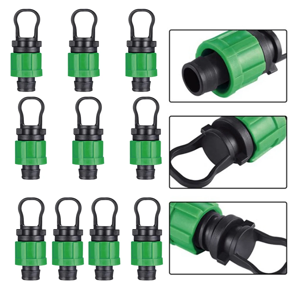 10Pcs Drip Irrigation Tubing Lock Plug 1/2 Universal End Cap Fitting Compatible With 16-17mm Drip Tape Tubing Sprinkler