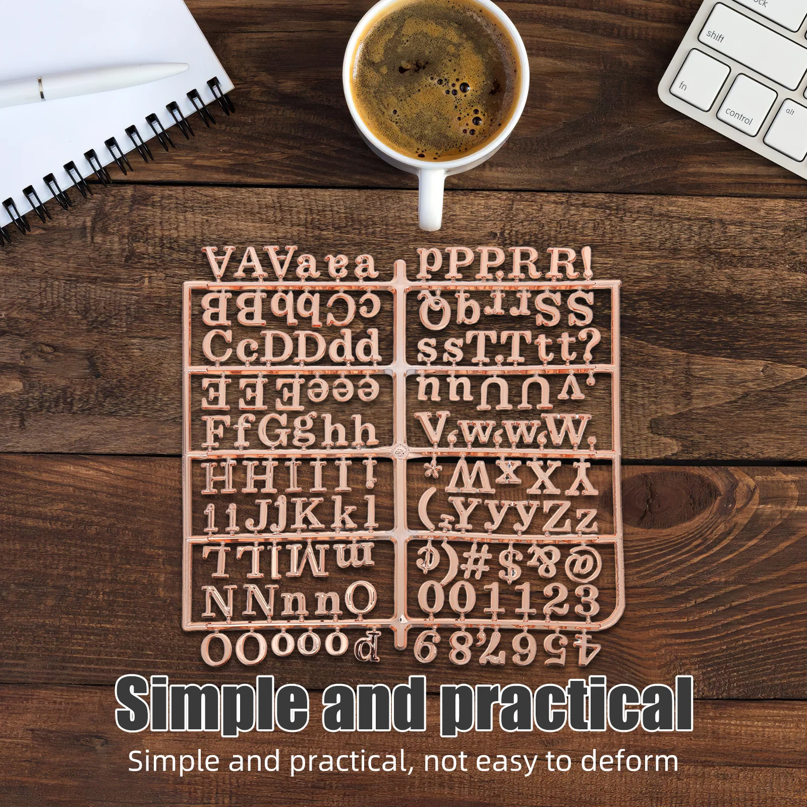 Felt Letter Board Letters Gold Plastic Message Board Sign Alphabet Numbers Symbols for Changeable School Office Notice Bulletin