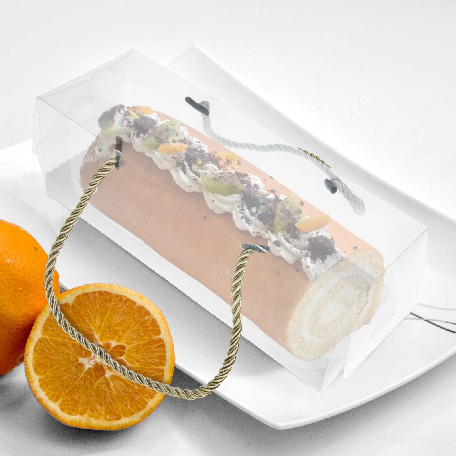 

8pcs Roll Container Pastry Packaging Transparent Food S Clear Cake Roll Cake Box wich Containers Bakery Treat Box