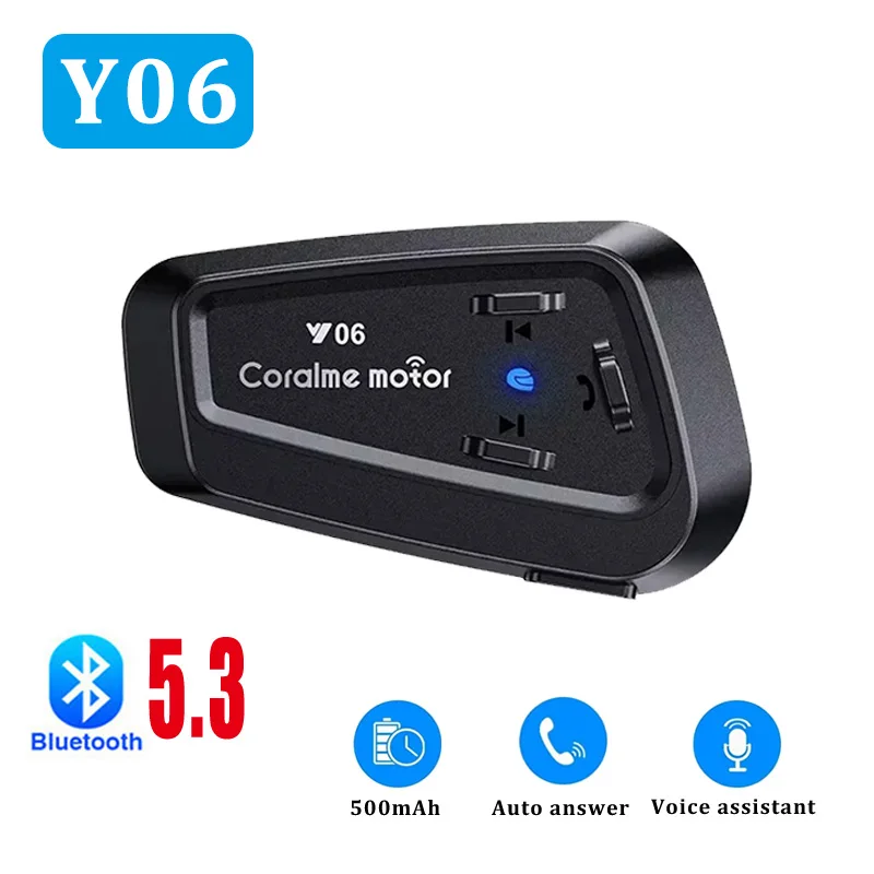 

Y06 Motorcycle Helmet Bluetooth Headset Noise Reduction Small and Exquisite Integrating All Major Functions IPX6 Waterproof