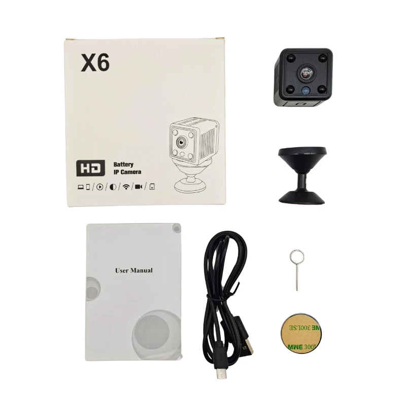 X6 Mini IP Camera WiFi Sports Camera HD Wireless Security Surveillance Built-in Battery Night Vision Smart Home Micro Cam New