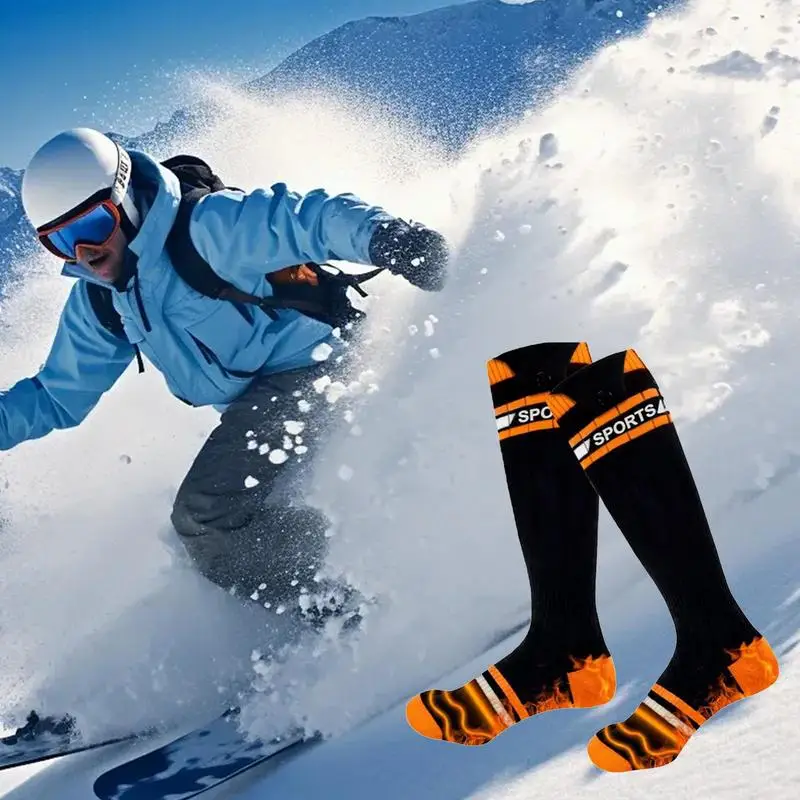 Winter Heated Sock Battery Powered Comfortable Thermo-Socks With 3 Heating Settings Rechargeable Heated Socks For Skiing Riding