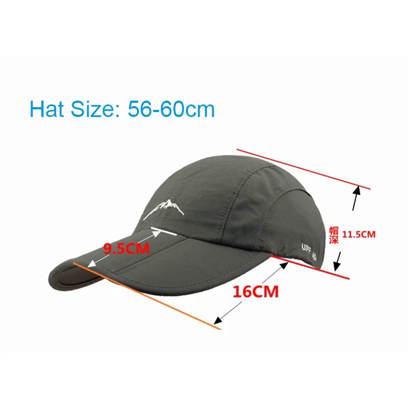 Spring and Summer Rainproof Quick Drying Hat Breathable Men\'s and Women\'s Outdoor Sports Hat Sunscreen Cap Foldable