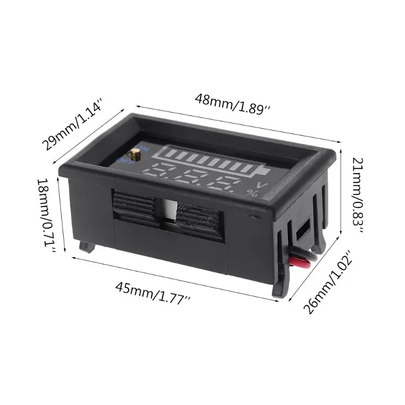 Voltímetro digital USB dual ahorro energía con interruptor Indicador capacidad batería plomo ácido Medidor