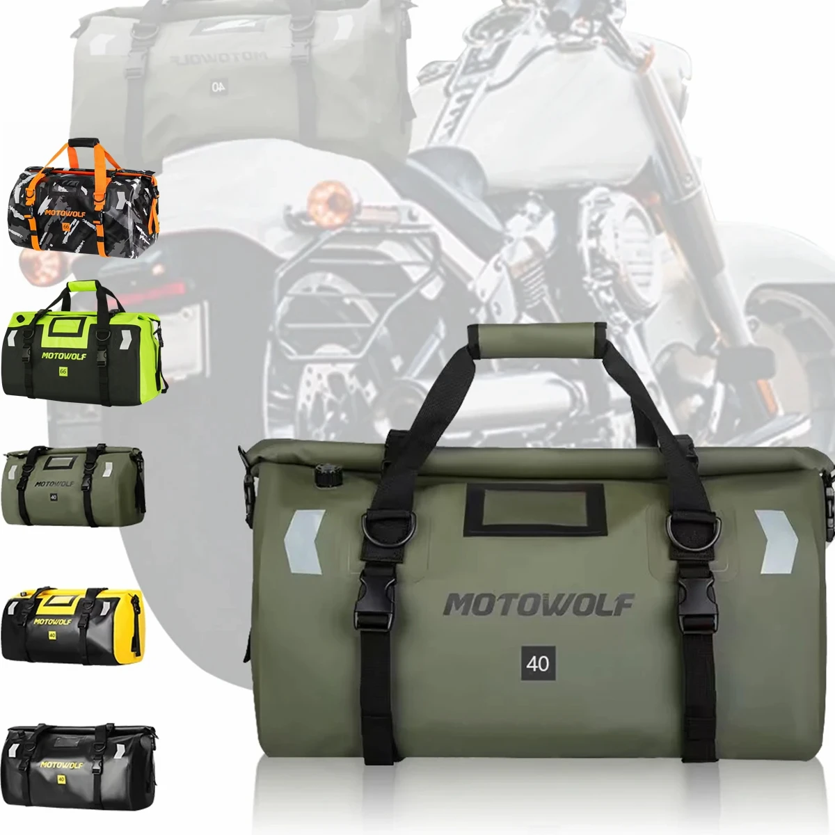 Uniwersalne wodoodporne torby motocyklowe na tylne siedzenie Torby rowerowe Camping Torba podróżna Motocykl Skuter Sport Luggage Pack 66L 40L