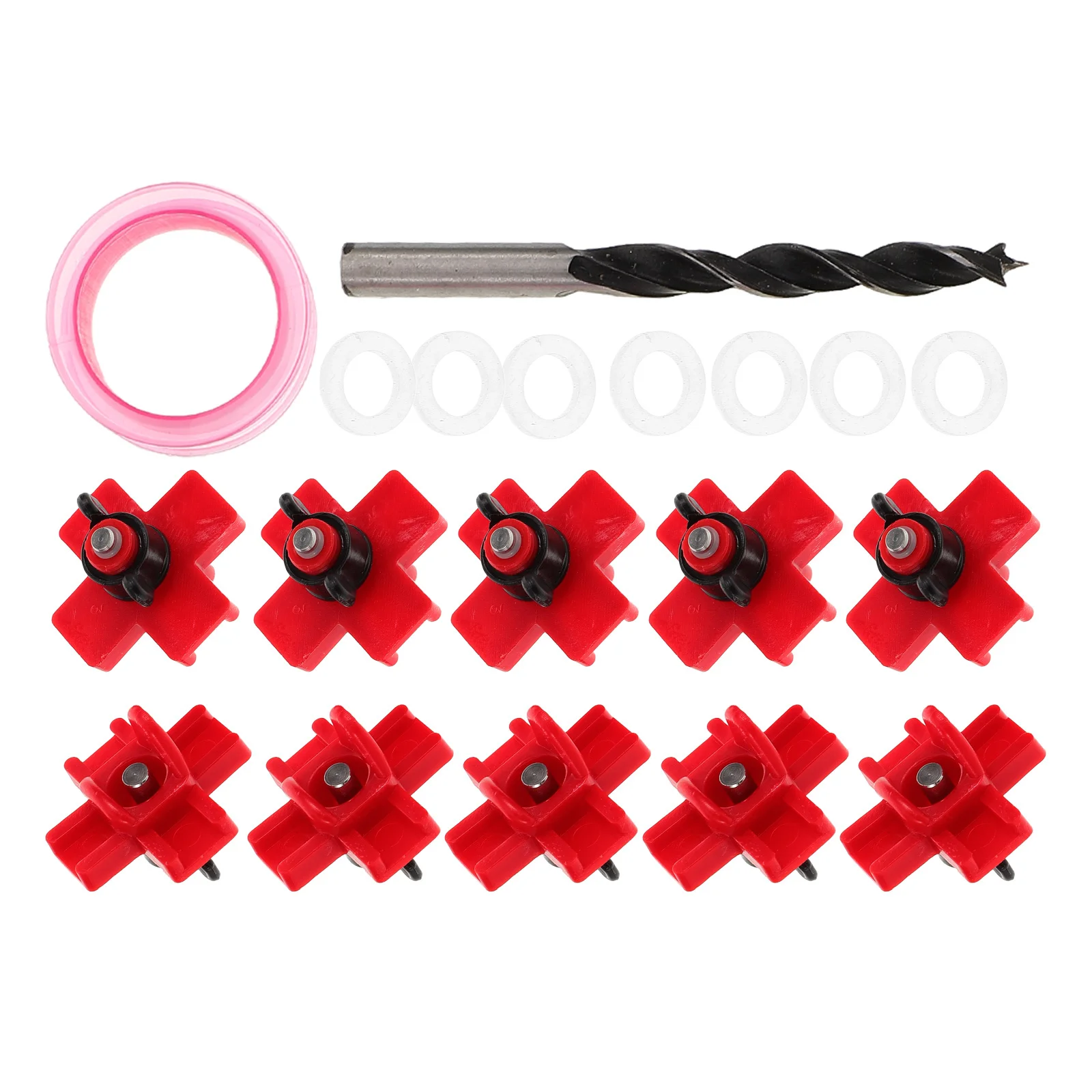 

12Set Horizontal Side Mount Chicken Waterer Automatic Leakproof Poultry System Drill Bits Chicken Coop Outdoor Use