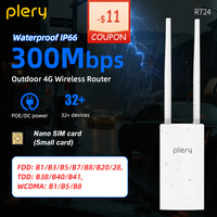 Waterproof IP66 CAT4 Outdoor 4G Router 300Mbps Global LTE Router POE/DC Power 4*5dBi Antennas 2*100M RJ45 For IP Camera/CPE