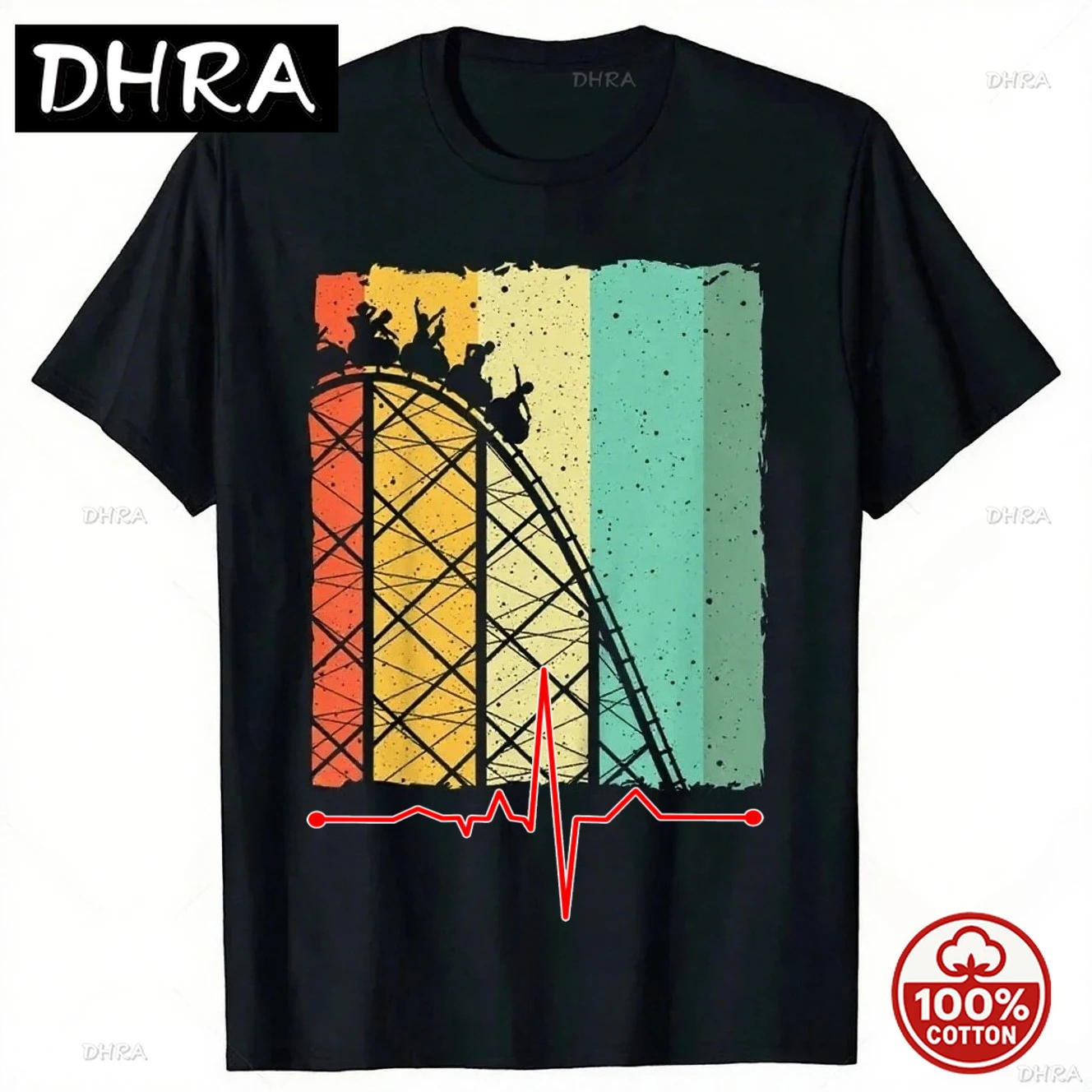 

Summer Cute Vintage Roller Coaster Park Graphic T-Shirts Men Clothing Streetwear Summer Women Short Sleeve Casual Tops Tees