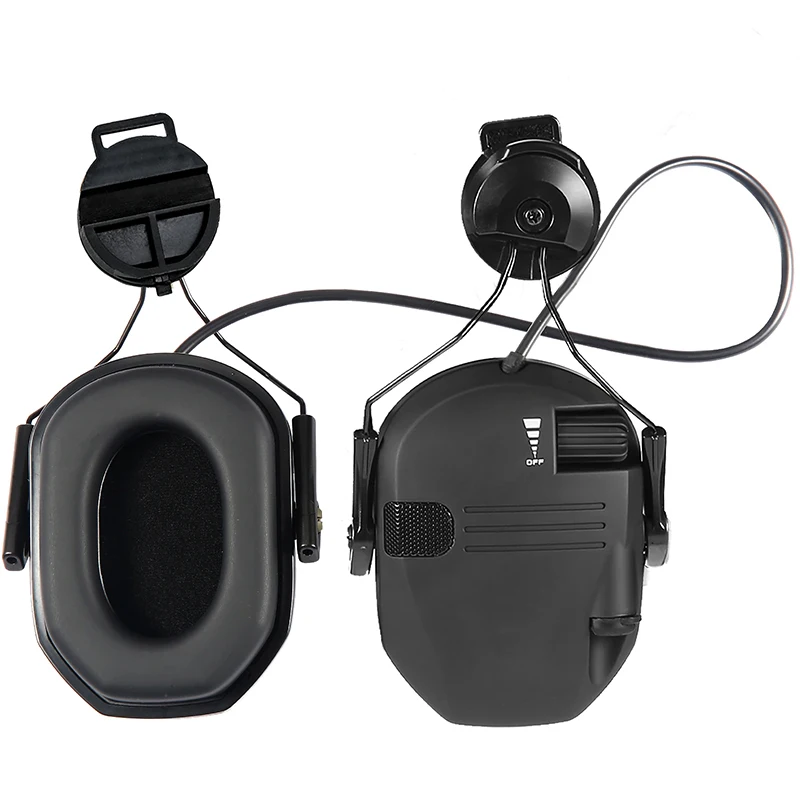 Imagem -03 - Earmuffs Eletrônicos Amplificação Sonora de Impacto Capacete Montado Headconjunto Proteção de Ouvido Anti-ruído Orelha Muff Esportes ao ar Livre