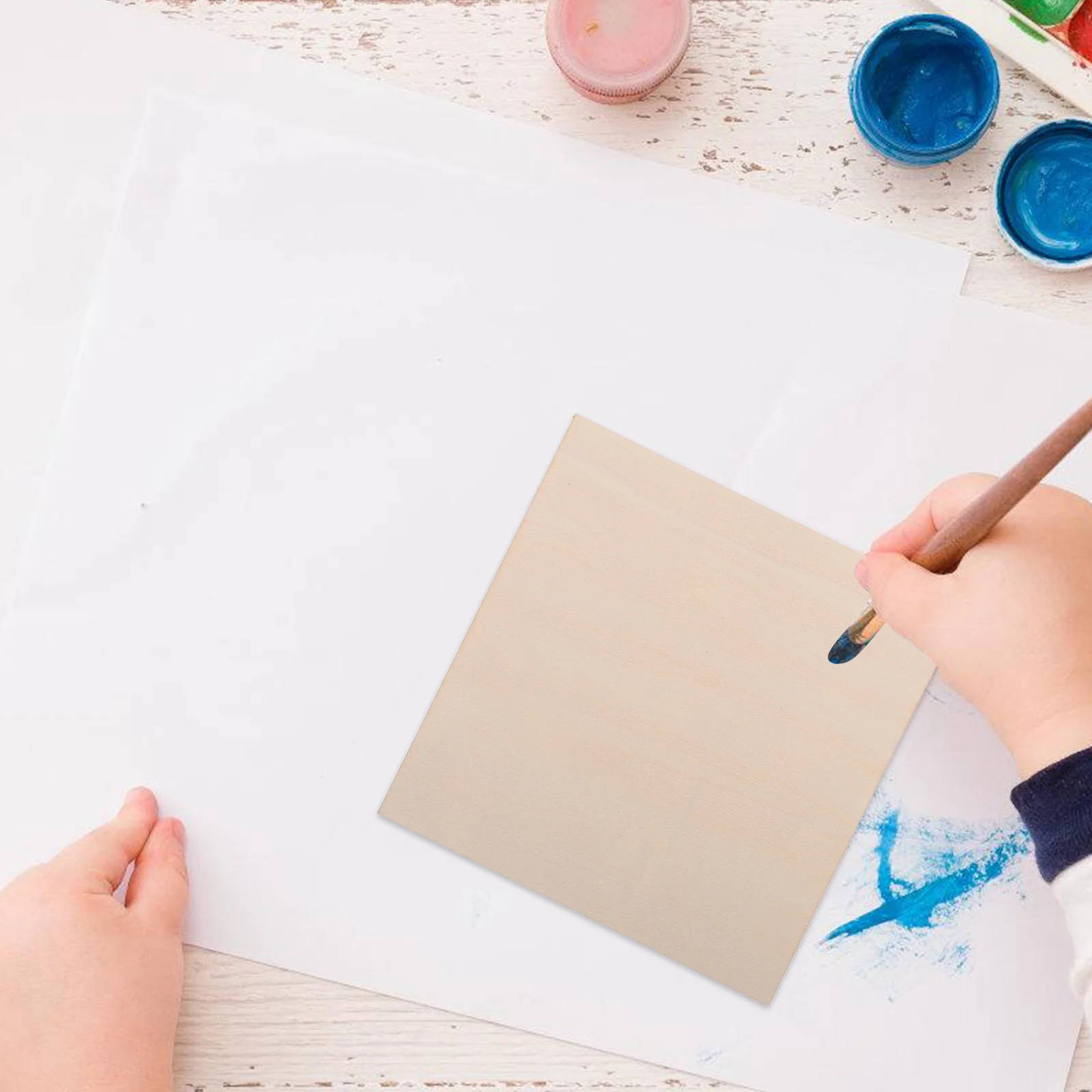 

10Pcs Square Basswood Wood Pieces Thin Craft Boards for Laser Cutting DIY Painting Wood Chips Chip Picture Basswood