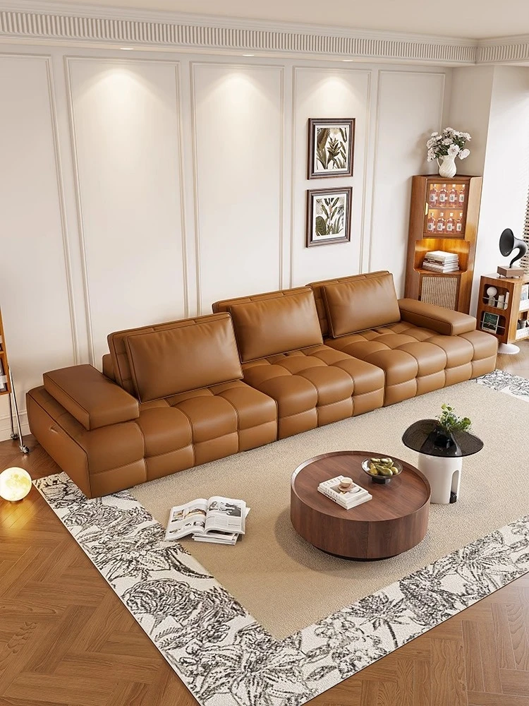 إيطالي، بسيط، جلد، غرفة معيشة، مصمم، قابل للإزالة، مسند ظهر، عمق جلوس كبير