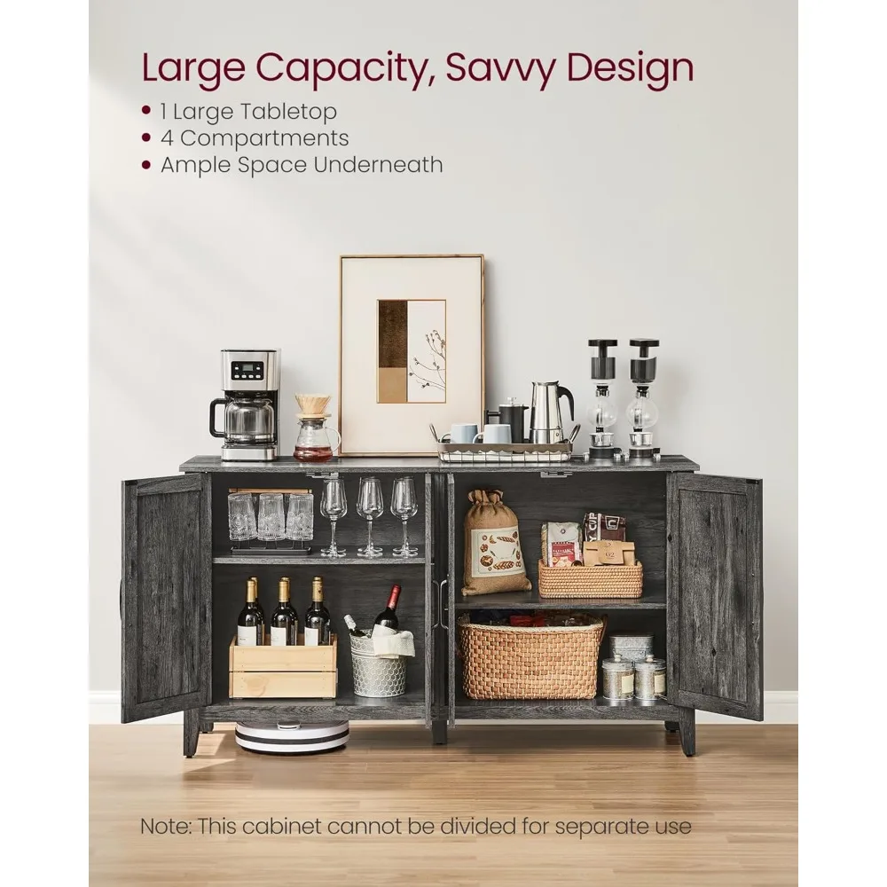 Gabinete de almacenamiento con estante ajustable, aparador tipo buffet, credenza para espacios habitables y pasillos de entrada