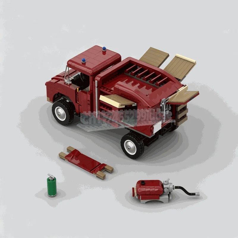 NEW 1164PCS Vintage Fire Rescue Truck Building Blocks Emergency Service Vehicle Model DIY Assembly Collection Display Toy Gift