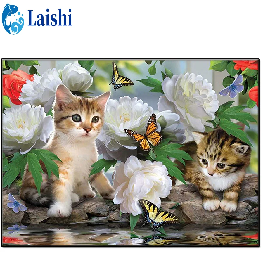 

Diy 5d алмазная живопись азиатский кот, цветы, бабочки вышивка крестиком квадратная круглая алмазная вышивка ручная работа горный хрусталь искусство