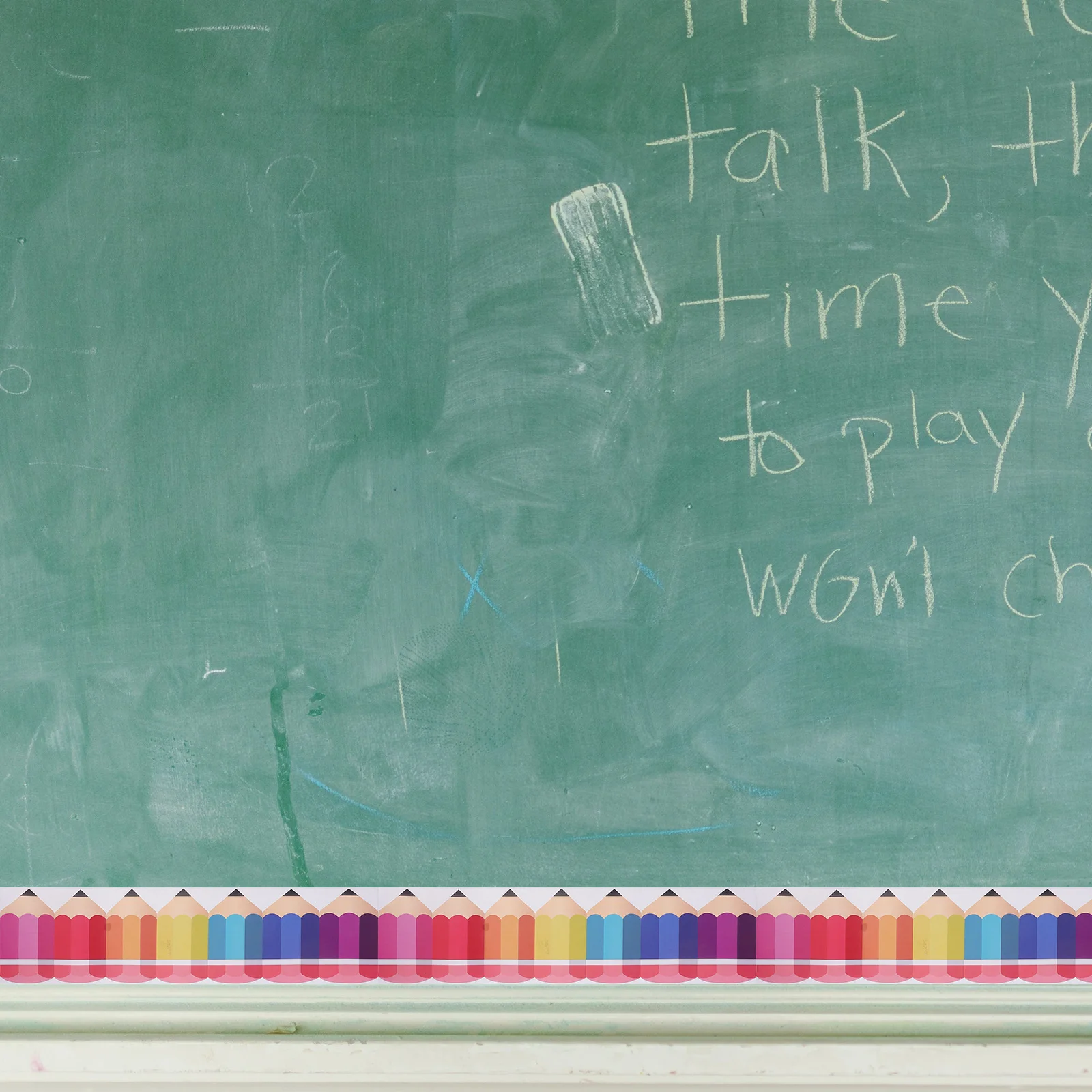 

1 Roll Pencil Border Trim Decorative Border Paper for Bulletin Boards Blackboard Classroom DIY Sticker Removable Stylish Trim