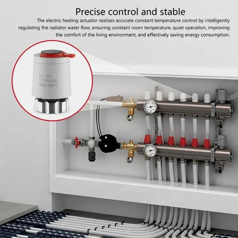 24V Electric Thermal Actuator Normally Closed/Open Valves Head Water Separator 
