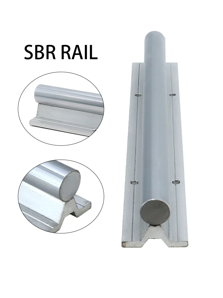 Imagem -04 - Trilho de Apoio Linear Peças Sbr20 Sbr16 Trilho de Guia com Qualquer Comprimento Ferroviário Slides Carruagens para a Máquina Cnc