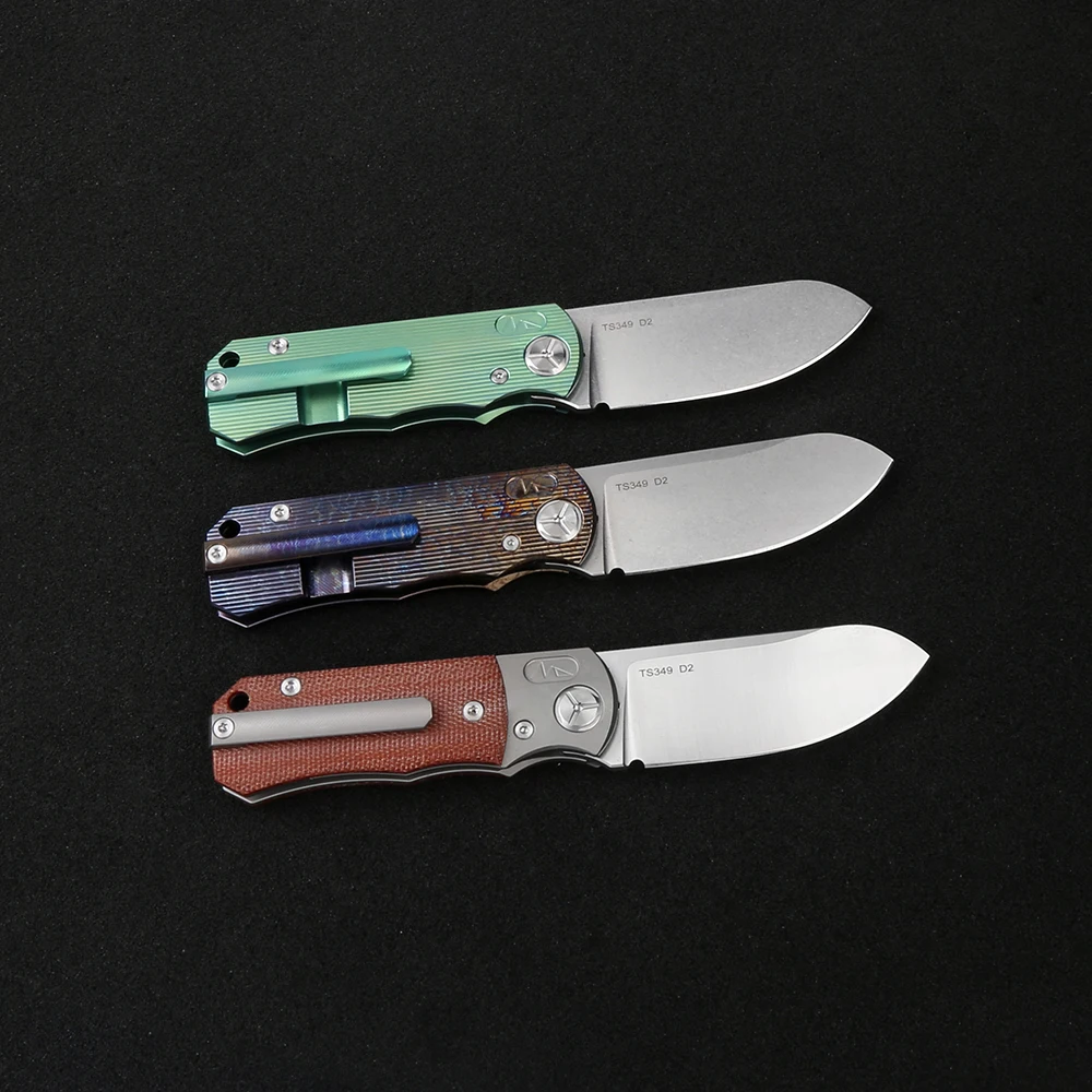 TWO SUN TS349  Folding Knife D2 Blade  Tactical  TC4 Titanium Alloy  Handle Camping Outdoor Survival EDC Tools