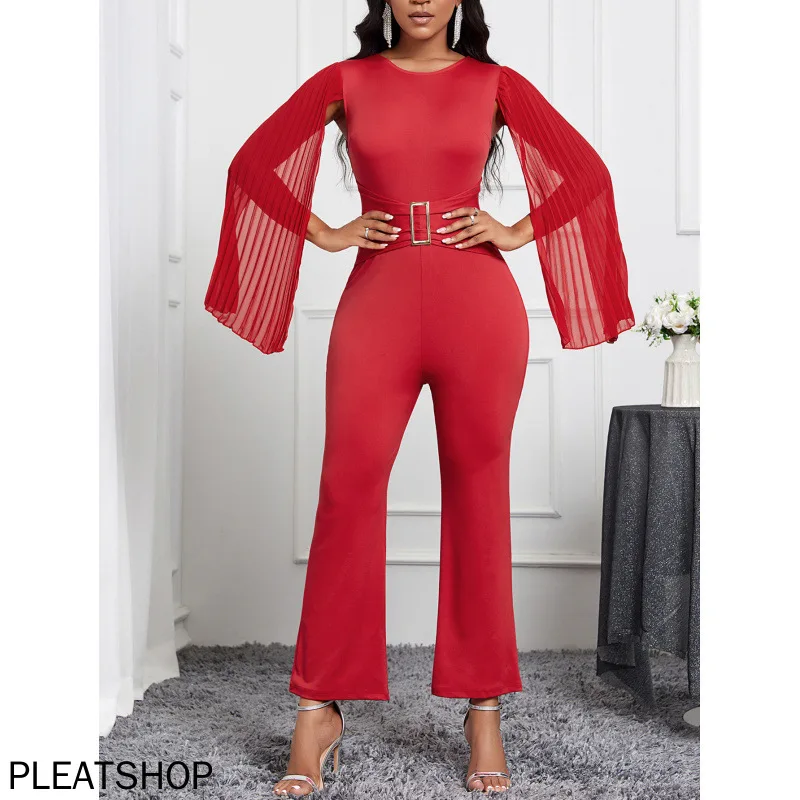 

Sense of Design European and American Temperament Elegant Solid Color Jumpsuit Women