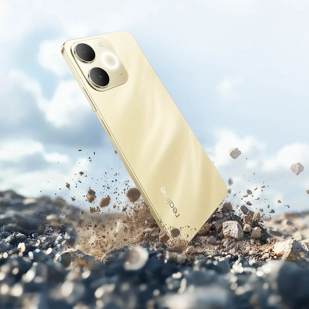 هاتف ذكي Realme Note 70T 4G بشاشة 6.75 بوصة 90 هرتز وبطارية 6000 مللي أمبير في الساعة وذاكرة وصول عشوائي 4 جيجابايت وذاكرة وصول عشوائي 64 جيجابايت وذاكرة وصول عشوائي 256 جيجابايت و13 ميجابكسل وكاميرا IP54