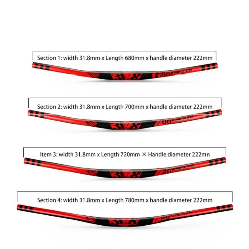 31.8mm Bike Handlebar 720mm 780mm Bicycle Ultra Long Bar Aluminum Alloy Riser Handlebar Mountain Bike Handle Bar