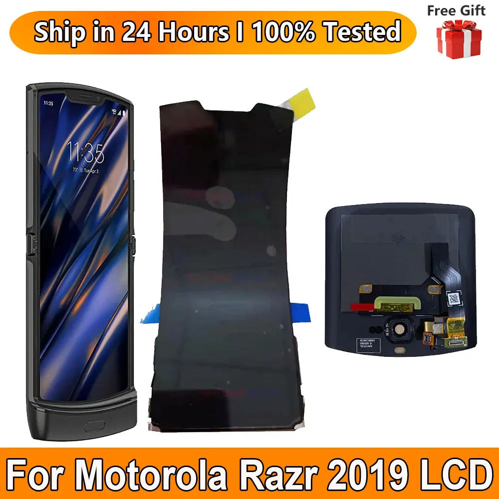 P-OLED For Motorola Razr 2019 LCD Display Touch Sensor Digiziter Assembly For Motorola Razr 2019 2.7 Second Screen Replacement