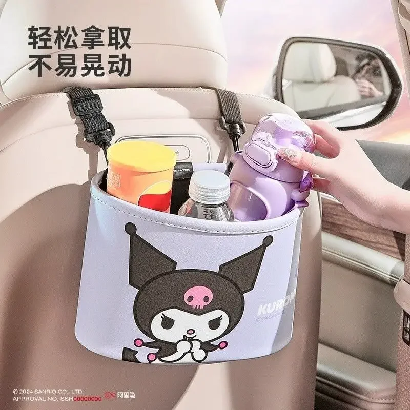 Sanrio Hello Kitty Kuromi My melody car storage bag hanging bag cartoon cute car seat back Cinnamoroll storage bag wholesale