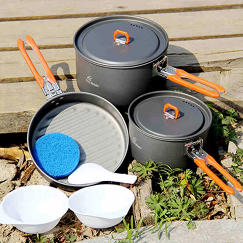 

Fire Maple Cooking Set Pot Frying Pan Hard Anodizing Aluminum Outdoor Camping Hiking Tableware Backpacking Picnic Cookware Set