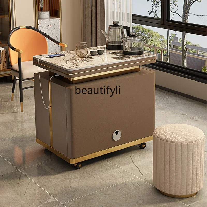 TTT Multifunctional movable tea cart household small light luxury tea table simple modern balcony, tea table combination