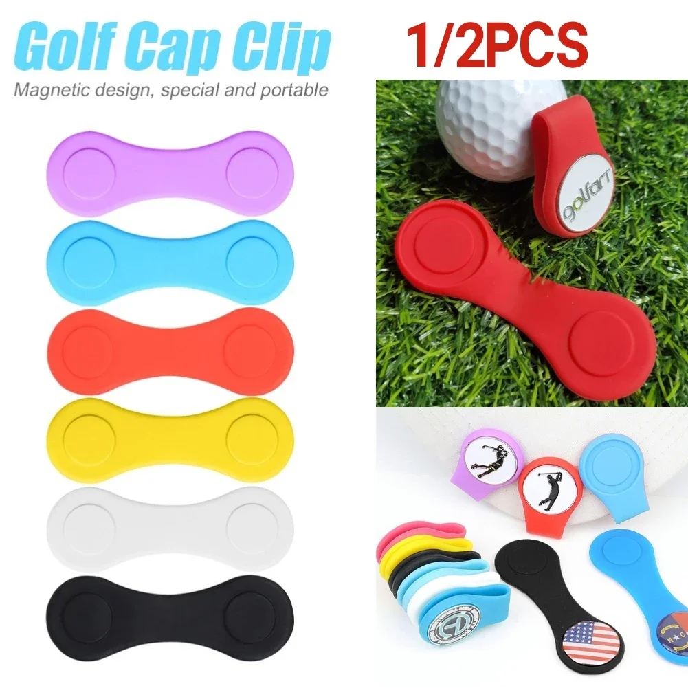 Silicone Golf Ball Marker Holder Strong Magnetic Mini Golf Position Calibration Clamp Professional Folding Useful Golf Supplies